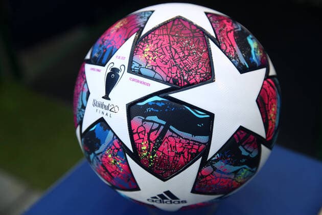 FOOTBALL : Bayern Munich vs Olympique Lyonnais - 1 2 - Phase finale - UEFA Ligue des Champions - Final 8 - Lisbonne - 19 08 2020 LISBON, PORTUGAL - AUGUST 19: A detailed view the match ball is seen prior to the UEFA Champions League Semi Final match between Olympique Lyonnais and Bayern Munich at Estadio Jose Alvalade on August 19, 2020 in Lisbon, Portugal. Lisbonne Portugal