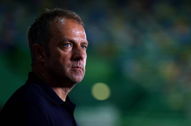 FOOTBALL : Bayern Munich vs Olympique Lyonnais - 1 2 - Phase finale - UEFA Ligue des Champions - Final 8 - Lisbonne - 19 08 2020 LISBON, PORTUGAL - AUGUST 19: Hans-Dieter Flick, Head Coach of Bayern Munich looks on during the UEFA Champions League Semi Final match between Olympique Lyonnais and Bayern Munich at Estadio Jose Alvalade on August 19, 2020 in Lisbon, Portugal. Lisbonne Portugal