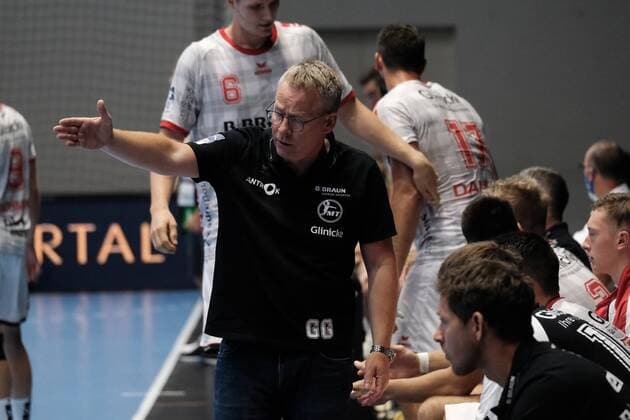 21.08.2020 xkhx Kassel Rothenbach-Halle DHB - Handball Bundesliga Saison 2020 2021 Vorbereitungsspiel MT Melsungen - HSG Wetzlar Gudmundur Gudmundsson (Trainer MT Melsungen)