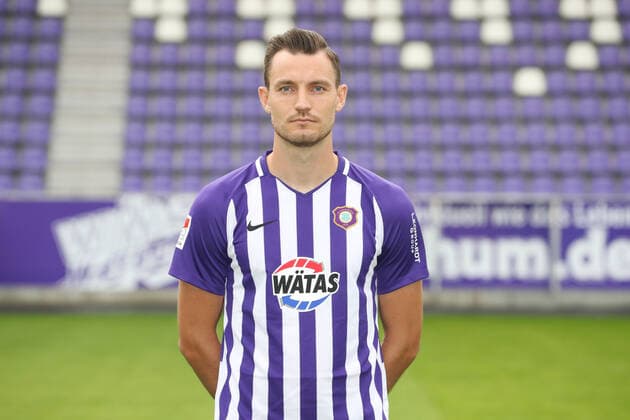 Teampraesentation Erz.Aue Fussball 2.Bundesliga Florian Ballas; FC Erzgebirge Aue; 2.Bundesliga, Porträttermin 2020 2021 , Aue, 22.08.2020, Erzgebirgsstadion, Fussball ,