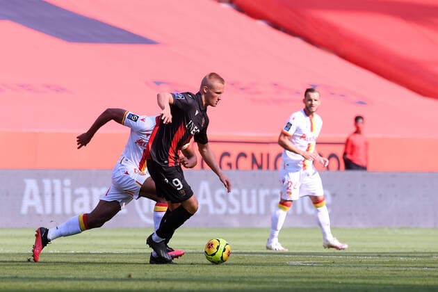 09 KASPER DOLBERG (NICE) FOOTBALL : Nice vs Lens - Ligue 1 Uber Eats - 23 08 2020 FEP Panoramic 