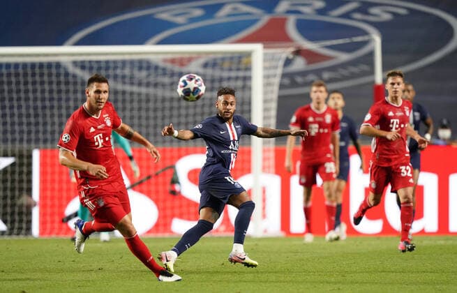 Final Football UEFA Champions League FC BAYERN MUENCHEN - PARIS ST. GERMAIN (PSG) Lisbon, Lissabon, Portugal, 23rd August 2020. in the final match UEFA Champions League, final tournament FC BAYERN MUENCHEN - PARIS ST. GERMAIN (PSG) in season 2019 2020, FCB, Photographer: Peter Schatz Pool - UEFA REGULATIONS PROHIBIT ANY USE OF PHOTOGRAPHS as IMAGE SEQUENCES and or QUASI-VIDEO - National and international News-Agencies OUT Editorial Use ONLY Lisbon Estadio da Luz de Benfica Portugal