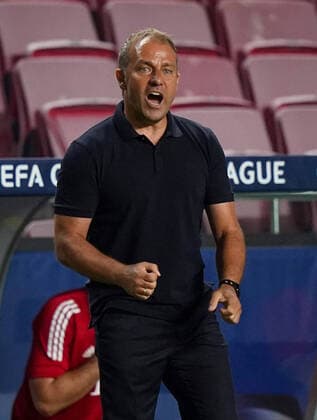 Final Football UEFA Champions League FC BAYERN MUENCHEN - PARIS ST. GERMAIN (PSG) Lisbon, Lissabon, Portugal, 23rd August 2020. Torjubel: Trainer Hansi Flick (Muenchen) in the final match UEFA Champions League, final tournament FC BAYERN MUENCHEN - PARIS ST. GERMAIN (PSG) in season 2019 2020, FCB, Photographer: Peter Schatz Pool - UEFA REGULATIONS PROHIBIT ANY USE OF PHOTOGRAPHS as IMAGE SEQUENCES and or QUASI-VIDEO - National and international News-Agencies OUT Editorial Use ONLY Lisbon Estadio da Luz de Benfica Portugal
