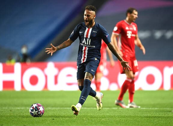 FOOTBALL : Paris Saint Germain vs Bayern Munich - Finale - UEFA Ligue des Champions - 23 08 2020 LISBON, PORTUGAL - AUGUST 23: Neymar of Paris Saint-Germain reacts during the UEFA Champions League Final match between Paris Saint-Germain and Bayern Munich at Estadio do Lisboa e Benfica on August 23, 2020 in Lisbon, Portugal. Lisbonne Portugal