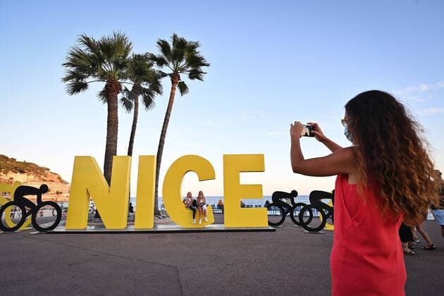 Illustration picture shows preparations ahead of the 107th edition of the Tour de France cycling race, in Nice, France, Wednesday 26 August 2020. This year s Tour de France was postponed due to the worldwide Covid-19 pandemic. The 2020 race starts in Nice on Saturday 29 August and ends on 20 September. DAVIDxSTOCKMAN  x05845517x