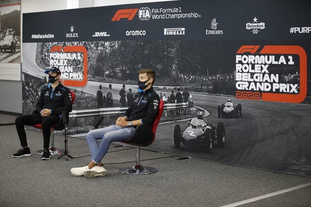 Motorsports: FIA Formula One World Championship, WM, Weltmeisterschaft 2020, Grand Prix of Belgium Motorsports: FIA Formula One World Championship 2020, Grand Prix of Belgium, 6 Nicholas Latifi (CAN, Williams Racing), 63 George Russell (GBR, Williams Racing),