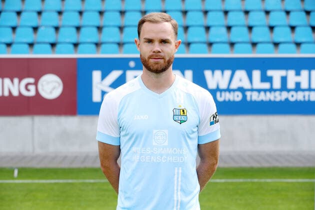 Teampraesentation Chemnitz 27.08.2020 Tobias Müller Mueller; Chemnitzer FC; Regionalliga NordOst, Porträttermin 2020 2021 , Chemnitz, 27.08.2020, Stadion an der Gellertstrasse, Fussball ,