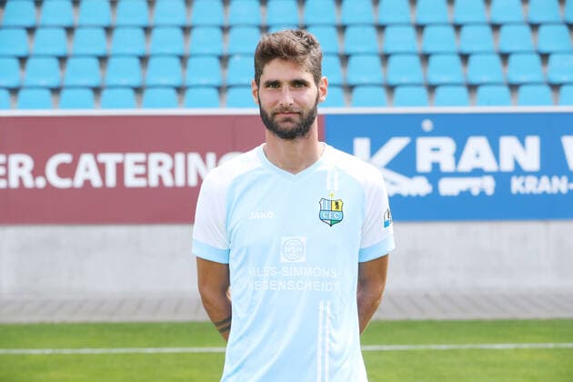 Teampraesentation Chemnitz 27.08.2020 Niklas Hoheneder; Chemnitzer FC; Regionalliga NordOst, Porträttermin 2020 2021 , Chemnitz, 27.08.2020, Stadion an der Gellertstrasse, Fussball ,