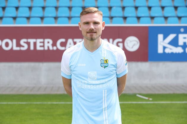 Teampraesentation Chemnitz 27.08.2020 Robert Zickert; Chemnitzer FC; Regionalliga NordOst, Porträttermin 2020 2021 , Chemnitz, 27.08.2020, Stadion an der Gellertstrasse, Fussball ,