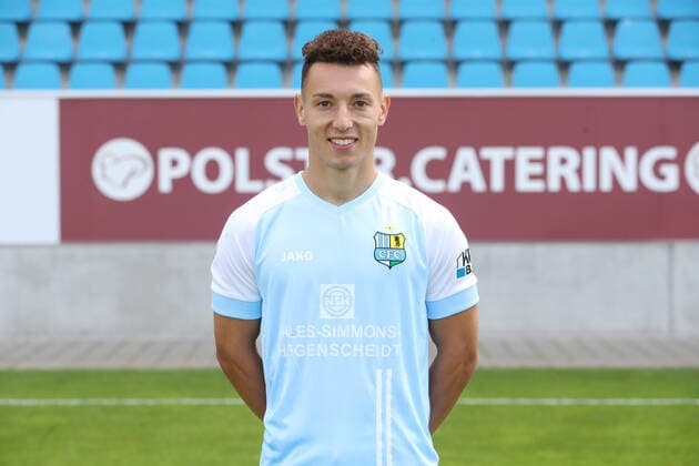 Teampraesentation Chemnitz 27.08.2020 Nils Köhler Koehler; Chemnitzer FC; Regionalliga NordOst, Porträttermin 2020 2021 , Chemnitz, 27.08.2020, Stadion an der Gellertstrasse, Fussball ,