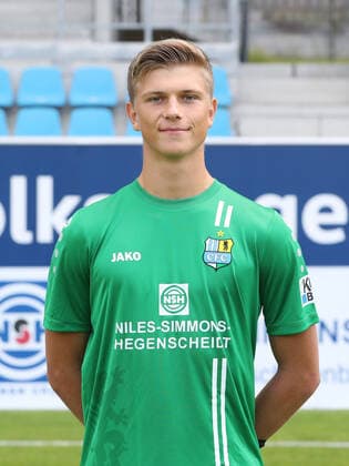 Teampraesentation Chemnitz 27.08.2020 Torhüter David Wunsch; Chemnitzer FC; Regionalliga NordOst, Porträttermin 2020 2021 , Chemnitz, 27.08.2020, Stadion an der Gellertstrasse, Fussball ,