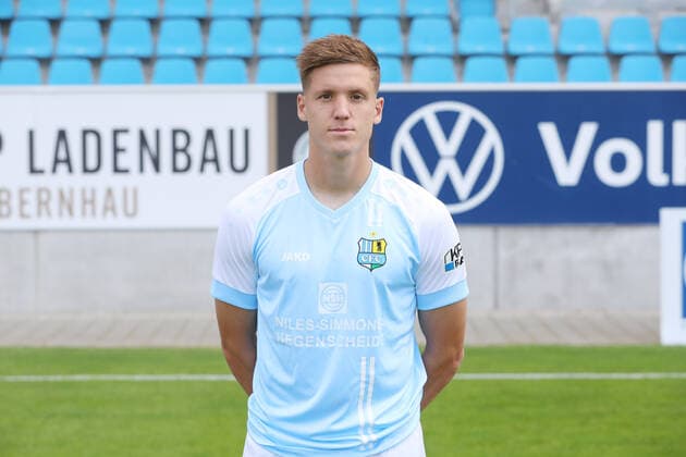 Teampraesentation Chemnitz 27.08.2020 Lukas Aigner; Chemnitzer FC; Regionalliga NordOst, Porträttermin 2020 2021 , Chemnitz, 27.08.2020, Stadion an der Gellertstrasse, Fussball ,