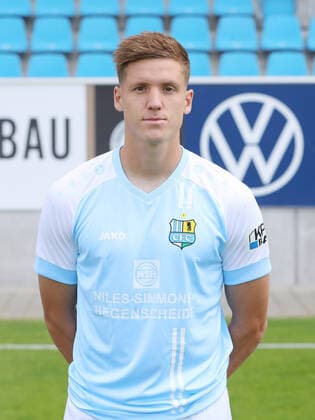 Teampraesentation Chemnitz 27.08.2020 Lukas Aigner; Chemnitzer FC; Regionalliga NordOst, Porträttermin 2020 2021 , Chemnitz, 27.08.2020, Stadion an der Gellertstrasse, Fussball ,