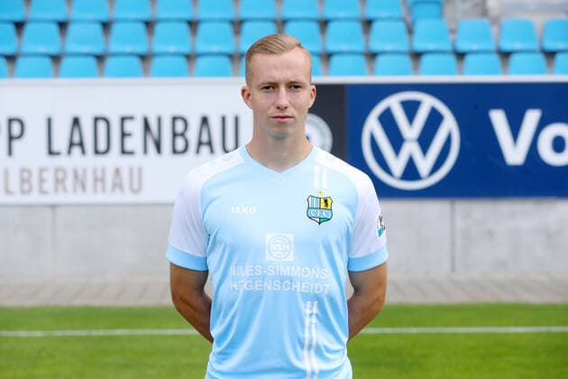 Teampraesentation Chemnitz 27.08.2020 Stanley Keller; Chemnitzer FC; Regionalliga NordOst, Porträttermin 2020 2021 , Chemnitz, 27.08.2020, Stadion an der Gellertstrasse, Fussball ,