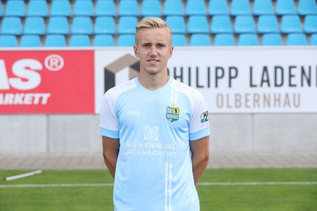 Teampraesentation Chemnitz 27.08.2020 Alexander Dartsch; Chemnitzer FC; Regionalliga NordOst, Porträttermin 2020 2021 , Chemnitz, 27.08.2020, Stadion an der Gellertstrasse, Fussball ,