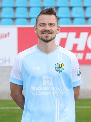 Teampraesentation Chemnitz 27.08.2020 Kevin Freiberger; Chemnitzer FC; Regionalliga NordOst, Porträttermin 2020 2021 , Chemnitz, 27.08.2020, Stadion an der Gellertstrasse, Fussball ,