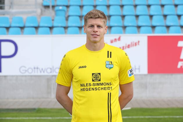 Teampraesentation Chemnitz 27.08.2020 Torhüter Jakub Jakubov; Chemnitzer FC; Regionalliga NordOst, Porträttermin 2020 2021 , Chemnitz, 27.08.2020, Stadion an der Gellertstrasse, Fussball ,