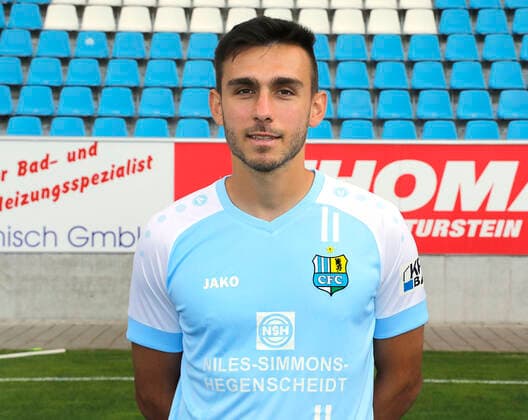CFC Mannschaftsfoto 27.08.2020 Chemnitz, Stadion an der Gellertstrasse, Fussball , Regionalliga Nordost, CFC Mannschaftsfoto der Saison 2020 2021 Ioannis Karsanidis . Chemnitz Sachsen BRD