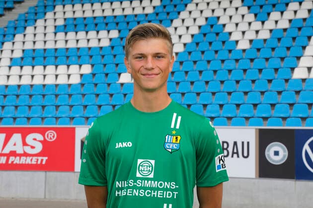 CFC Mannschaftsfoto 27.08.2020 Chemnitz, Stadion an der Gellertstrasse, Fussball , Regionalliga Nordost, CFC Mannschaftsfoto der Saison 2020 2021 David Wunsch . Chemnitz Sachsen BRD