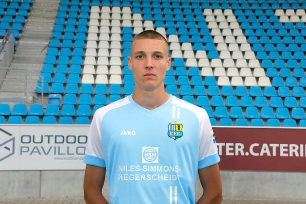 CFC Mannschaftsfoto 27.08.2020 Chemnitz, Stadion an der Gellertstrasse, Fussball , Regionalliga Nordost, CFC Mannschaftsfoto der Saison 2020 2021 Simon Roscher . Chemnitz Sachsen BRD