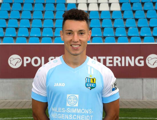 CFC Mannschaftsfoto 27.08.2020 Chemnitz, Stadion an der Gellertstrasse, Fussball , Regionalliga Nordost, CFC Mannschaftsfoto der Saison 2020 2021 Nils Köhler . Chemnitz Sachsen BRD