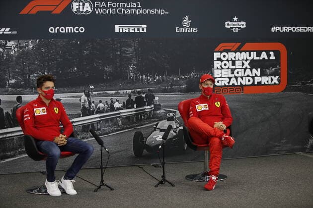 Motorsports: FIA Formula One World Championship, WM, Weltmeisterschaft 2020, Grand Prix of Belgium Motorsports: FIA Formula One World Championship 2020, Grand Prix of Belgium, 16 Charles Leclerc (MCO, Scuderia Ferrari Mission Winnow), 5 Sebastian Vettel (GER, Scuderia Ferrari Mission Winnow),