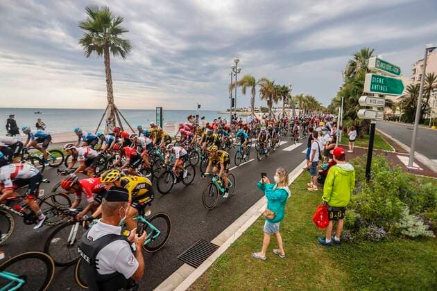 NICE, FRANCE - AUGUST 29 : Illustration picture during stage 1 of the 107th edition of the 2020 Tour de France cycling race, a stage of 156 kms with start in Nice Moyen Pays and finish in Nice on August 29, 2020 in Nice, France, 29 08 2020 ( Motordriver Marnik Vansevenant - Photo by Jan De Meuleneir Photo News CYCLISME : Depart Tour de France - etape 1 - 29 08 2020 PHOTONEWS PANORAMIC 
