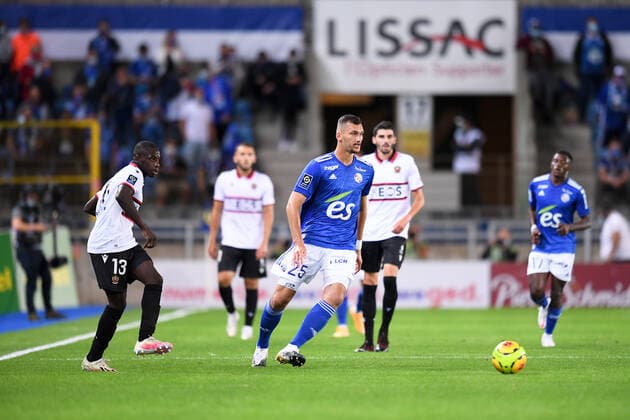 25 LUDOVIC AJORQUE (STRA) FOOTBALL : Strasbourg vs Nice - Ligue 1 Uber Eats - 29 08 2020 FEP Panoramic 