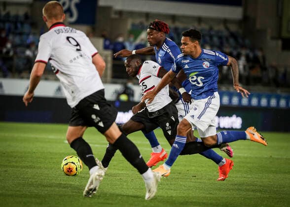 Simakan Mohamed Racing Strasbourg vs Nice FOOTBALL : Strasbourg vs Nice - Ligue 1 Uber Eats - 29 08 2020 ElyxandroCEGARRA PANORAMIC 