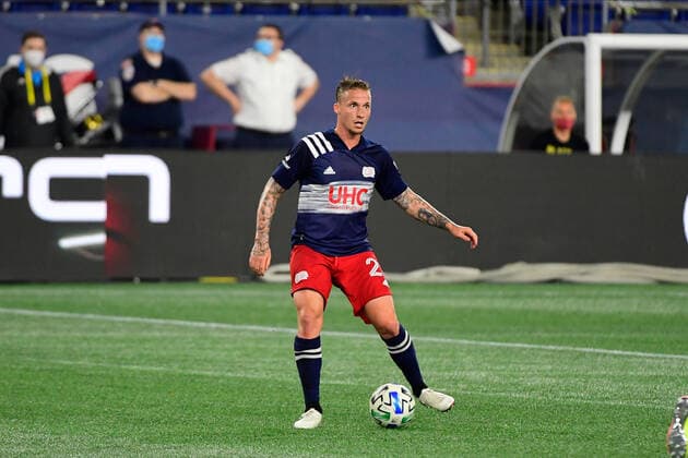 August 29, 2020: New England Revolution defender Alexander Buttner (28) in game action during the MLS, Fussball Herren, USA game between New York Red Bulls and the New England Revolution held at Gillette Stadium in Foxborough Massachusetts. CSM Foxborough USA - ZUMAc04_ 20200829_zaf_c04_036 Copyright: xEricxCanhax