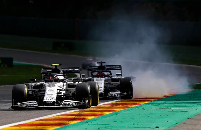 Motorsports: FIA Formula One World Championship, WM, Weltmeisterschaft 2020, Grand Prix of Belgium, 10 Pierre Gasly (FRA, Scuderia AlphaTauri Honda), 26 Daniil Kvyat (RUS, Scuderia AlphaTauri Honda), Spa-Francorchamps Belgium