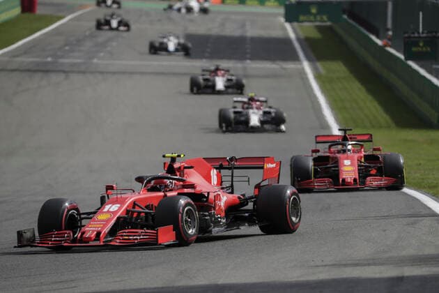 Motorsports: FIA Formula One World Championship, WM, Weltmeisterschaft 2020, Grand Prix of Belgium Motorsports: FIA Formula One World Championship 2020, Grand Prix of Belgium, 16 Charles Leclerc (MCO, Scuderia Ferrari Mission Winnow), 5 Sebastian Vettel (GER, Scuderia Ferrari Mission Winnow),