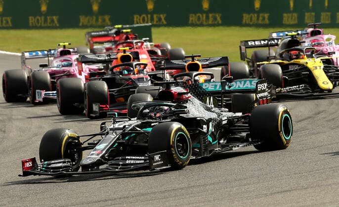 Motorsports: FIA Formula One World Championship, WM, Weltmeisterschaft 2020, Grand Prix of Belgium Motorsports: FIA Formula One World Championship 2020, Grand Prix of Belgium, Start, 44 Lewis Hamilton (GBR, Mercedes-AMG Petronas Formula One Team),