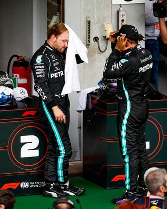 Motorsports: FIA Formula One World Championship, WM, Weltmeisterschaft 2020, Grand Prix of Belgium, 77 Valtteri Bottas (FIN, Mercedes-AMG Petronas Formula One Team), 44 Lewis Hamilton (GBR, Mercedes-AMG Petronas Formula One Team), Spa-Francorchamps Belgium