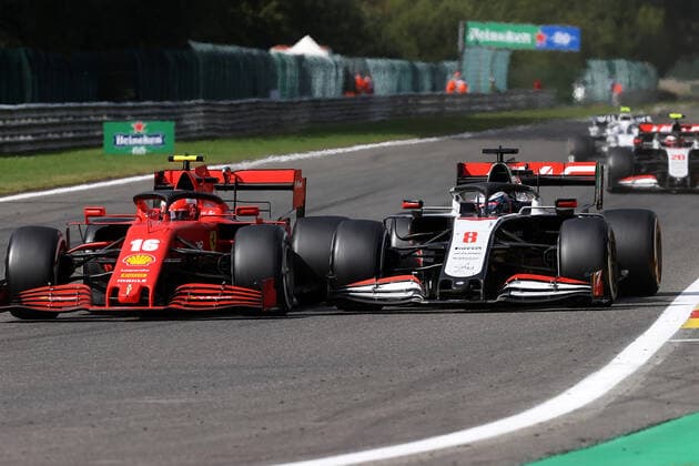 FORMULA 1 ROLEX BELGIAN GRAND PRIX 2020 30.08.2020, Circuit de Spa-Francorchamps, Spa-Franchorchamps, FORMULA 1 ROLEX BELGIAN GRAND PRIX 2020 , im Bild Charles Leclerc (MCO 16), Scuderia Ferrari, Romain Grosjean (FRA 8), Haas F1 Team