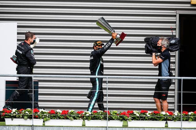 FORMULA 1 ROLEX BELGIAN GRAND PRIX 2020 30.08.2020, Circuit de Spa-Francorchamps, Spa-Franchorchamps, FORMULA 1 ROLEX BELGIAN GRAND PRIX 2020 , im Bild Podium: Sieger Lewis Hamilton (GB 44), Mercedes-AMG Petronas F1 Team