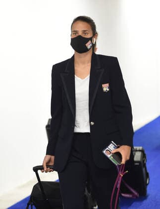 FOOTBALL : VfL Wolfsburg Womens vs Olympique Lyonnais - UEFA Ligue des Champions - Finale - 30 08 2020 SAN SEBASTIAN, SPAIN - AUGUST 30: Dzsenifer Marozsan of Olympique Lyon arrives at the stadium prior to the UEFA Women s Champions League Final between VfL Wolfsburg Women s and Olympique Lyonnais at Estadio Anoeta on August 30, 2020 in San Sebastian, . San Sebastian Espagne