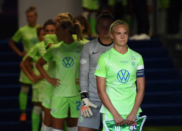 FOOTBALL : VfL Wolfsburg Womens vs Olympique Lyonnais - UEFA Ligue des Champions - Finale - 30 08 2020 SAN SEBASTIAN, SPAIN - AUGUST 30: Pernille Harder of VfL Wolfsburg looks on from the tunnel prior to the UEFA Women s Champions League Final between VfL Wolfsburg Women s and Olympique Lyonnais at Estadio Anoeta on August 30, 2020 in San Sebastian, Spain. San Sebastian Espagne