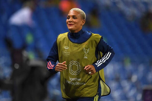 FOOTBALL : VfL Wolfsburg Womens vs Olympique Lyonnais - UEFA Ligue des Champions - Finale - 30 08 2020 SAN SEBASTIAN, SPAIN - AUGUST 30: Shanice van de Sanden of Olympique Lyon warms up during the UEFA Women s Champions League Final between VfL Wolfsburg Women s and Olympique Lyonnais at Estadio Anoeta on August 30, 2020 in San Sebastian, Spain. San Sebastian Espagne