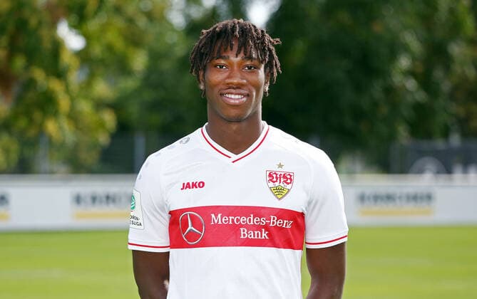 27.08.20 U19 VfB Stuttgart Fototermin Saison 2020 2011 Deutschland, Stuttgart, 27.08.2020, Fussball, A-Junioren Bundesliga Süd Südwest, Saison 2020 2021, U19 VfB Stuttgart Fototermin: Mohamed Sankoh.