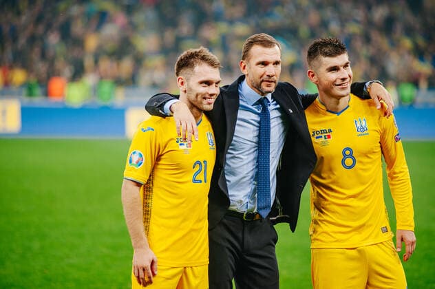 Kyiv, Ukraine - October 14, 2019: Andriy Shevchenko, head coach (manager) of Ukraine national football team before match of the qualifying EURO 2020 vs Portugal at the Olympic Stadium Copyright: xVitaliixVitleox