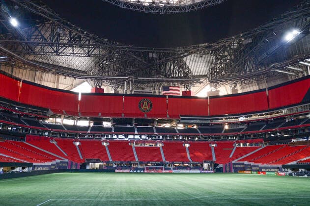 ATLANTA, GA Ã SEPTEMBER 02: Atlanta United s Mercedes-Benz Stadium following the conclusion of the MLS, Fussball Herren, USA match between Inter Miami CF and Atlanta United FC on September 2nd, 2020 at Mercedes-Benz Stadium in Atlanta, GA. (Photo by Rich von Biberstein Icon Sportswire) SOCCER: SEP 02 MLS Inter Miami CF at Atlanta United FC Icon200902050