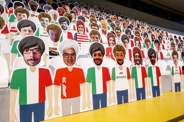Motorsports: FIA Formula One World Championship, WM, Weltmeisterschaft 2020, Grand Prix of Italy, Cardboard cutouts of visitors Monza Italy