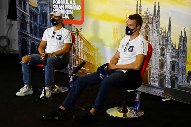 Motorsports: FIA Formula One World Championship, WM, Weltmeisterschaft 2020, Grand Prix of Italy Motorsports: FIA Formula One World Championship 2020, Grand Prix of Italy, 10 Pierre Gasly (FRA, Scuderia AlphaTauri Honda), 26 Daniil Kvyat (RUS, Scuderia AlphaTauri Honda),