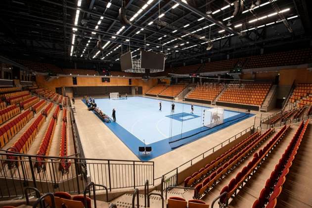 200903 Helsingborgs Arena inför under handbollsmatchen i träningsmatchen mellan OV Helsingborg och Amo den 3 september 2020 i Helsingborg. Copyright: AVDOxBILKANOVIC BB200903AB008