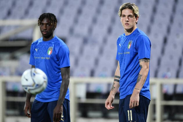 Fußball, Nations League, Italien - Bosnien-Herzegowina Db Firenze 04 09 2020 - Uefa Nations League Italia-Bosnia Erzegovina foto Daniele Buffa Image nella foto: Nicolo Zaniolo-Moise Kean 