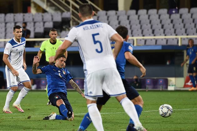 Fußball, Nations League, Italien - Bosnien-Herzegowina Db Firenze 04 09 2020 - Uefa Nations League Italia-Bosnia Erzegovina foto Daniele Buffa Image nella foto: gol Stefano Sensi 