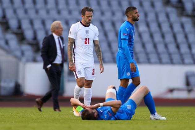 Iceland v England UEFA Nations League 05 09 2020. England forward Danny Ings (21) at full time during the UEFA Nations League match between Iceland and England at Laugardalsvollur, Reykjavik, Iceland on 5 September 2020. Editorial use only , Copyright: xNigelxKeenex PSI-10412-0034