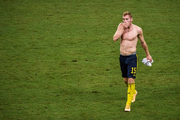 200905 Dejan Kulusevski of Sweden looks dejected after the Nations League football match between Sweden and France on September 5, 2020 in Stockholm. Photo: Simon Hastegard BILDBYRAN kod SH JM0013 bbeng fotboll fotball football soccer landskamp nations league sverige sweden sverige a frankrike france depp deppar Copyright: SIMONxHASTEGARD BB200905SH077