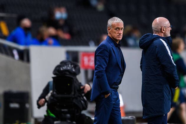 200905 Head coach Didier Deschamps of France during the Nations League football match between Sweden and France on September 5, 2020 in Stockholm. Photo: Johanna Lundberg BILDBYRAN kod JL JM0013 bbeng fotboll fotball football soccer landskamp nations league sverige sweden sverige a frankrike france Copyright: JOHANNAxLUNDBERG BB200905JL067